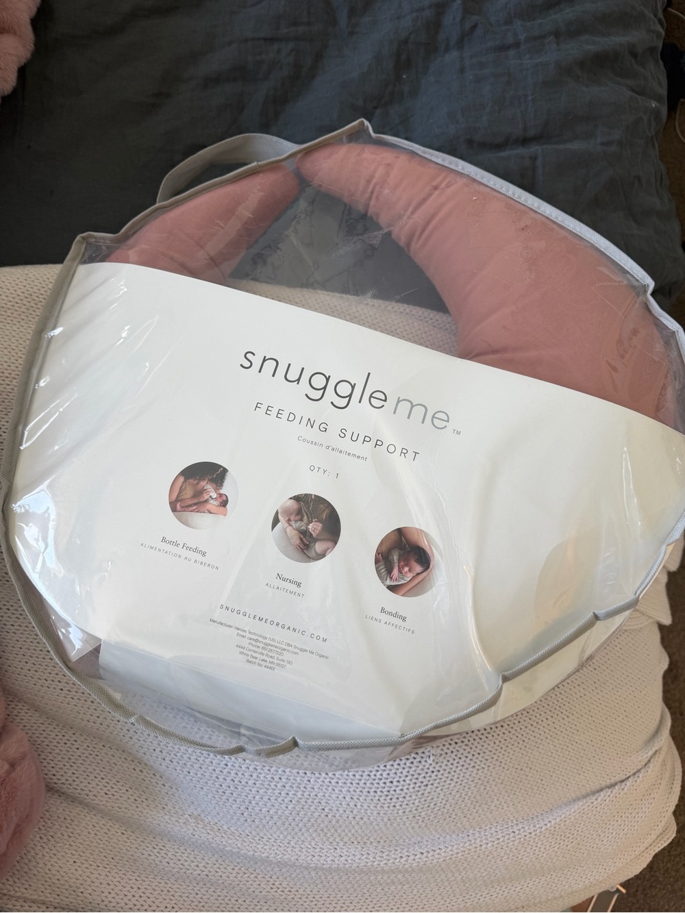 Snuggle Me Feeding Support Pillow - Blush Pink